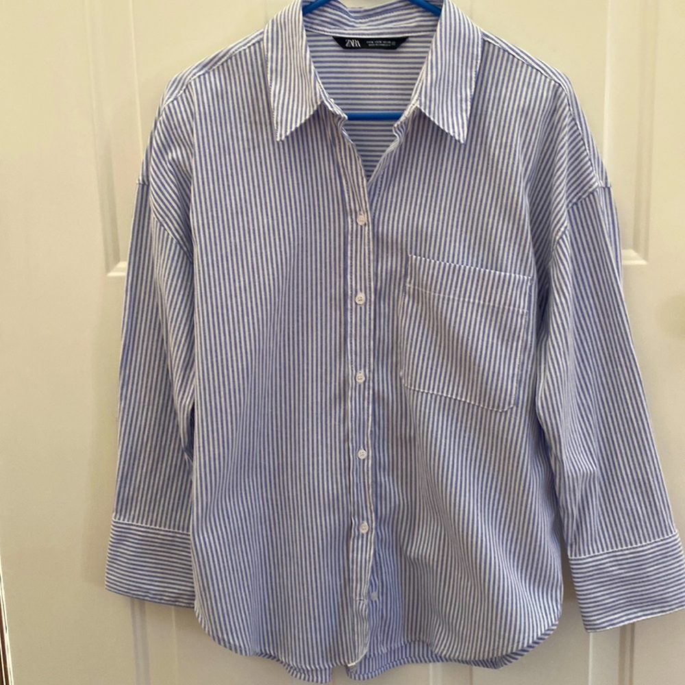 Oxford stripe blouse from Zara